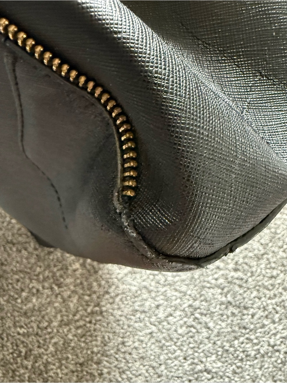 Rebecca Minkoff Amorous Satchel Black Saffiano Leather Gold Crossbody Bag - Picture 12 of 16